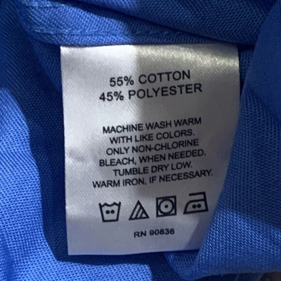 Port Authority Women's Small Blue Short Sleeve Button Down Shirt Top Collar - Picture 3 of 6